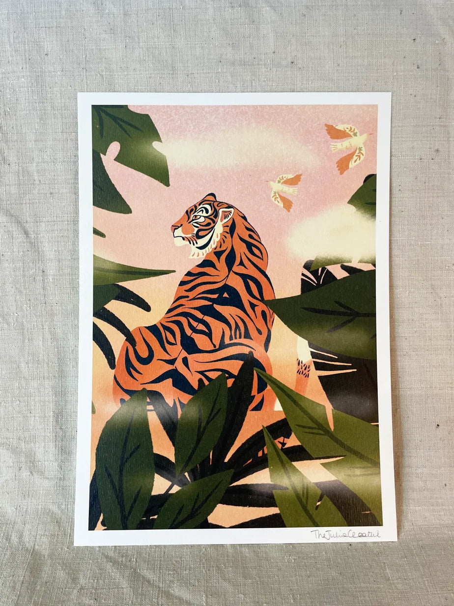 Tiger - Illustration poster - Biarritz