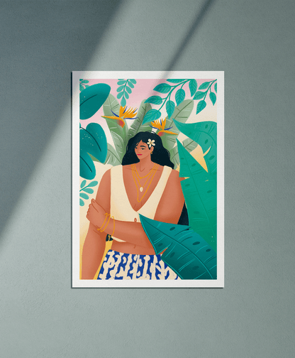 Tropical forest 1 - Illustration poster - Biarritz